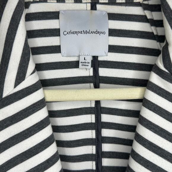 Catherine Malandrino Black & White Striped Blazer - Size L - Picture 4 of 4